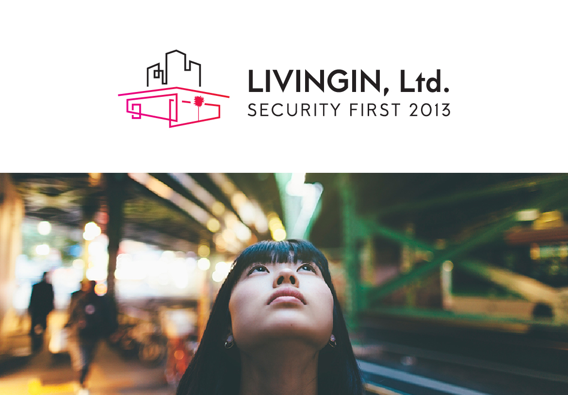 A young woman looking up at the Tokyo city lights at night, paired with the Living Ltd branding, emphasizing safety and confident urban living for single women.