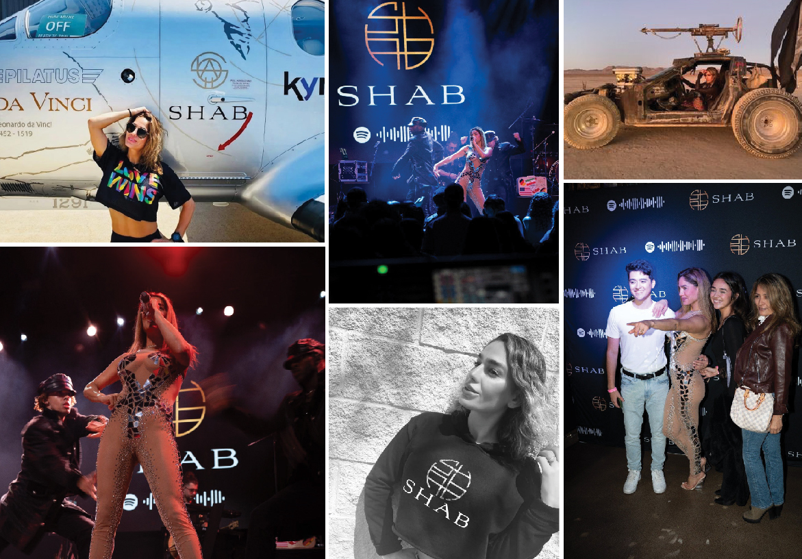 Promotional artwork for SHAB's hit single 'Spell on Me', featuring high-fashion photography from the music video shoot in the desert and the official cover design.